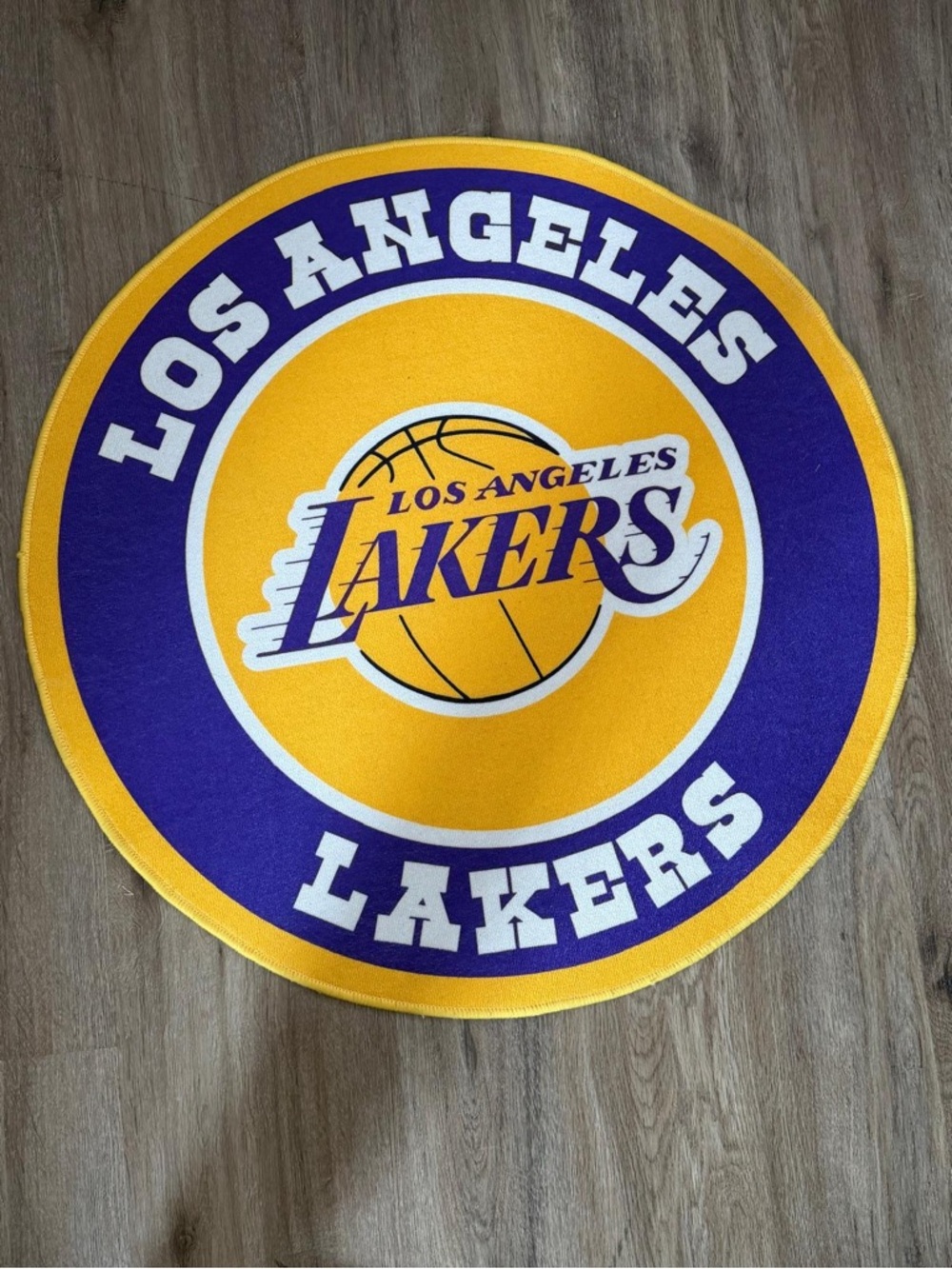 Lakers Round Rug Basketball Rug Man Cave Round Carpet Kids Room Rug NBA - Picture 2 of 4